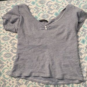 Brandy Melville blue and white striped top